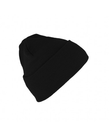 Bonnet tricoté avec large revers coloris Noir - Chapo & co
