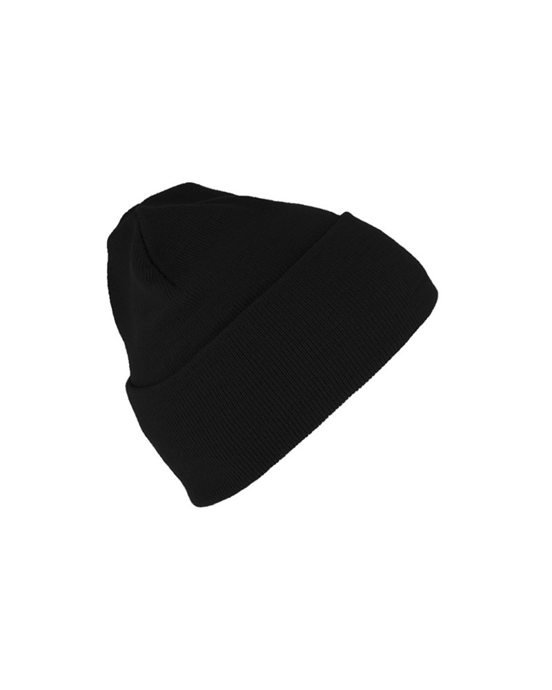 Bonnet tricoté avec large revers coloris Noir - Chapo & co