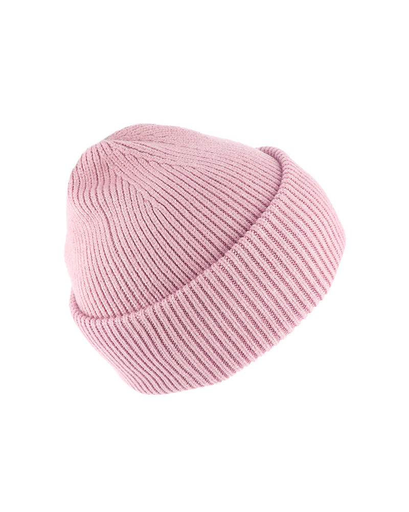 Bonnet rose en maille côtelée au style urbain unisexe - Chapo & co