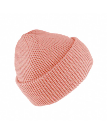 Bonnet saumon en maille côtelée au style urbain unisexe - Chapo & co