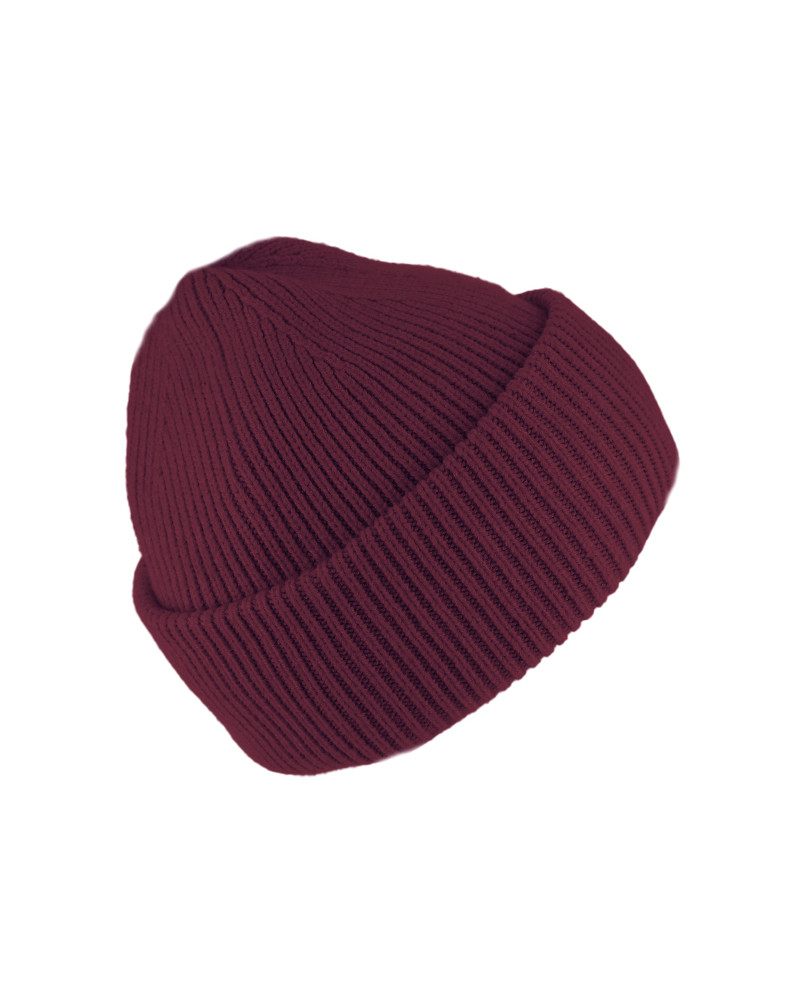 Bonnet bordeaux en maille côtelée au style urbain unisexe - Chapo & co