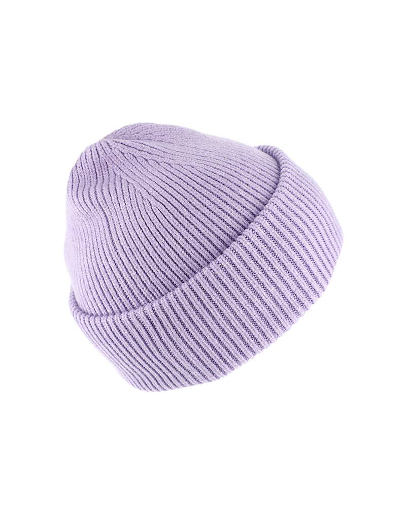 Bonnet lilas en maille côtelée au style urbain unisexe - Chapo & co