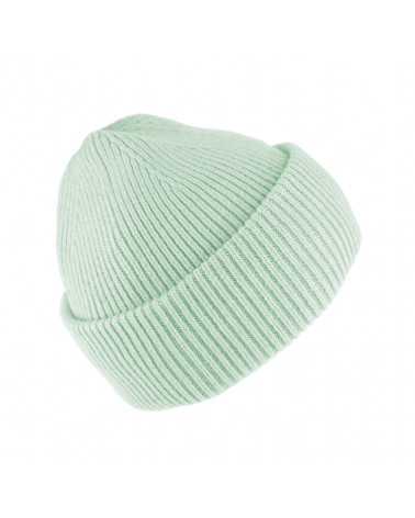 Bonnet vert clair en maille côtelée au style urbain unisexe - Chapo & co