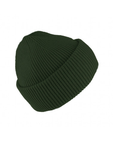 Bonnet vert olive en maille côtelée au style urbain unisexe - Chapo & co