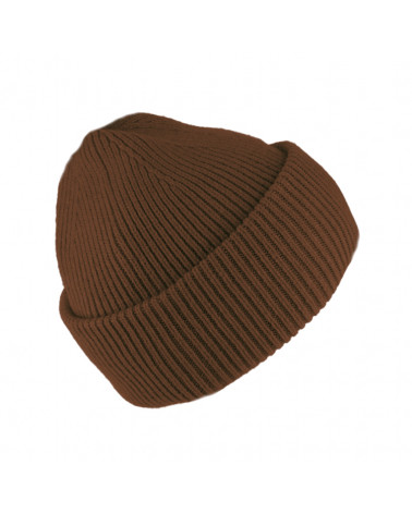 Bonnet cognac en maille côtelée au style urbain unisexe - Chapo & co