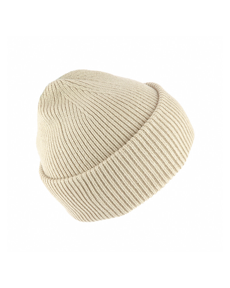 Bonnet beige en maille côtelée au style urbain unisexe - Chapo & co