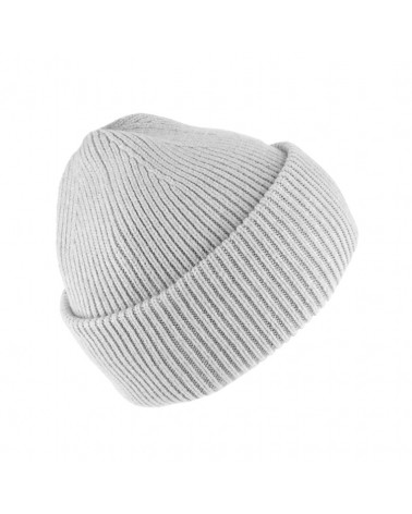 Bonnet gris clair en maille côtelée au style urbain unisexe - Chapo & co