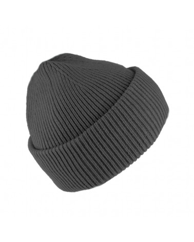 Bonnet gris foncé en maille côtelée au style urbain unisexe - Chapo & co