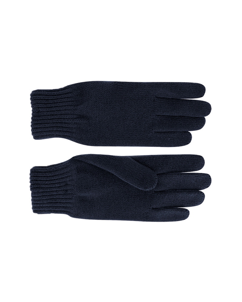 Gants en tricot unisexe simple coloris bleu marine - Chapo & co