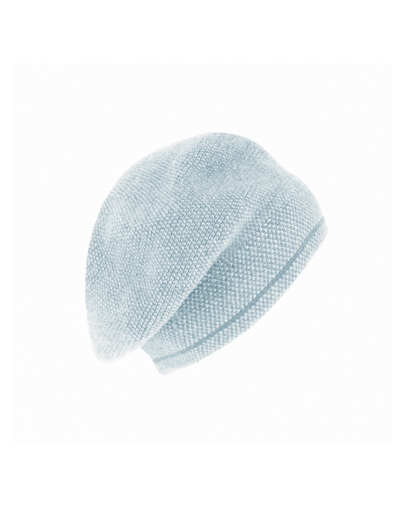 Béret long en laine mélangée bleu ciel – Style chic et confort pour l’hiver