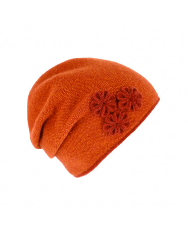 Bonnet doublé en laine chaud et tendance avec fronce cannelle
