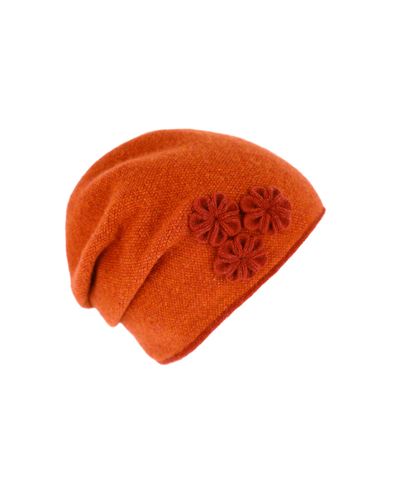Bonnet doublé en laine chaud et tendance avec fronce cannelle