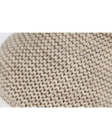Bonnet tricot point mousse en laine coloris uni taupe - Chapo & Co