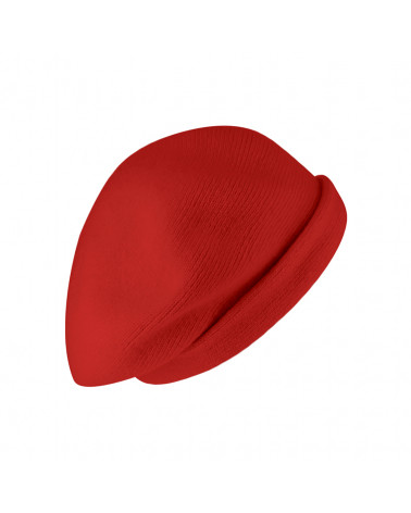Béret tricoté type Basque en laine coloris rouge – Chic et confortable pour l’hiver