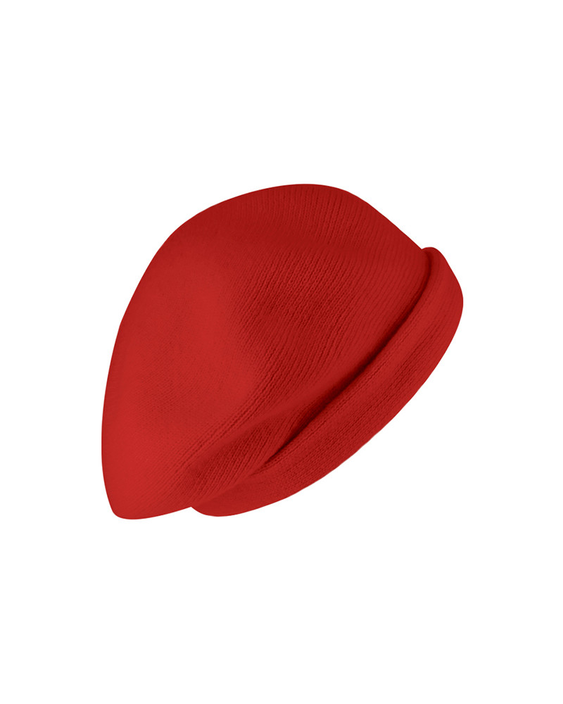 Béret tricoté type Basque en laine coloris rouge – Chic et confortable pour l’hiver