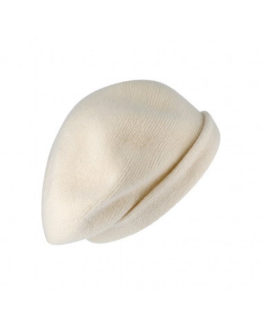 Béret tricoté type Basque en laine coloris nature – Chic et confortable pour l’hiver