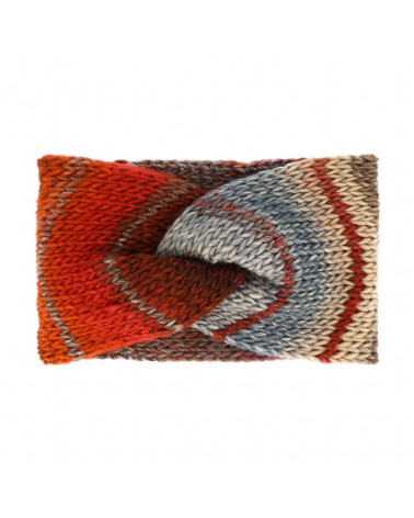 Bandeau large pour l'hiver en tricot chiné coloris cannelle