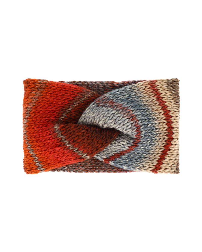 Bandeau large pour l'hiver en tricot chiné coloris cannelle