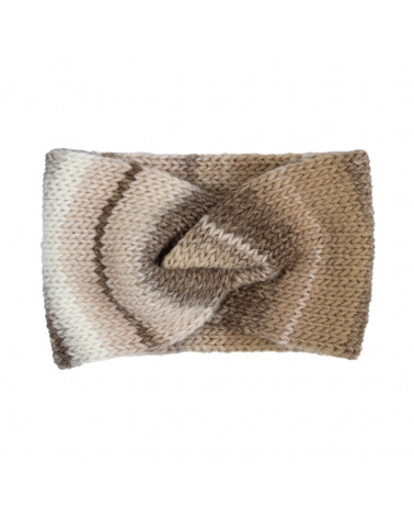 Bandeau large pour l'hiver en tricot chiné coloris beige