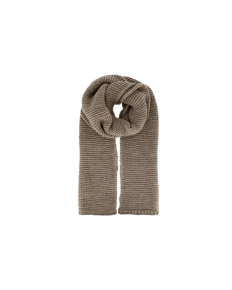 Echarpe classique tricotée unie coloris Taupe - Chapo & Co