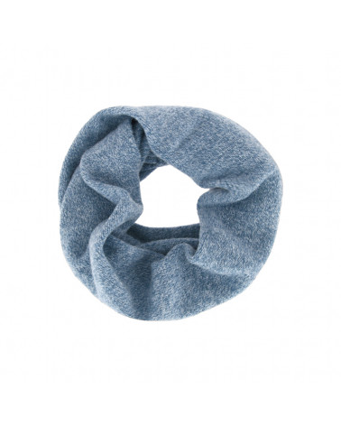 Tour de cou snood ou loop en laine chiné bleu jean - Chapo & Co