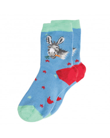 Chaussettes enfant Wrendale par Hannah Dale petit âne - Fibre de bambou T27/31