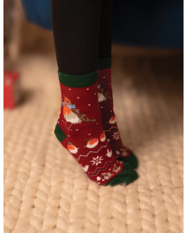 Chaussettes enfant Wrendale par Hannah Dale motif Noël - Fibre de bambou T27/31