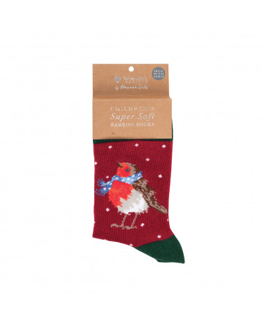 Chaussettes enfant Wrendale par Hannah Dale motif Noël - Fibre de bambou T27/31