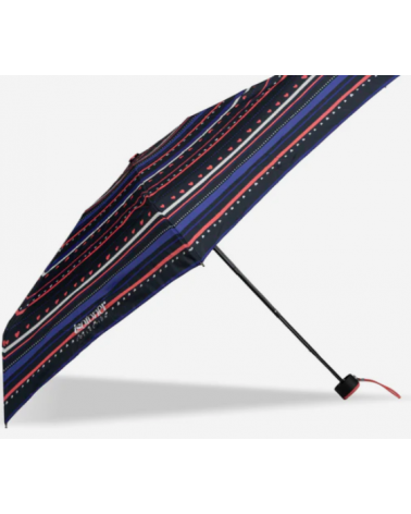 Parapluie Isotoner petit format motifs rayure petit coeur - Chapo & Co