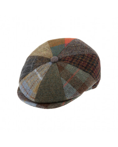 Casquette hiver 8 côtes Harristweed original vert olive - Chapo & Co