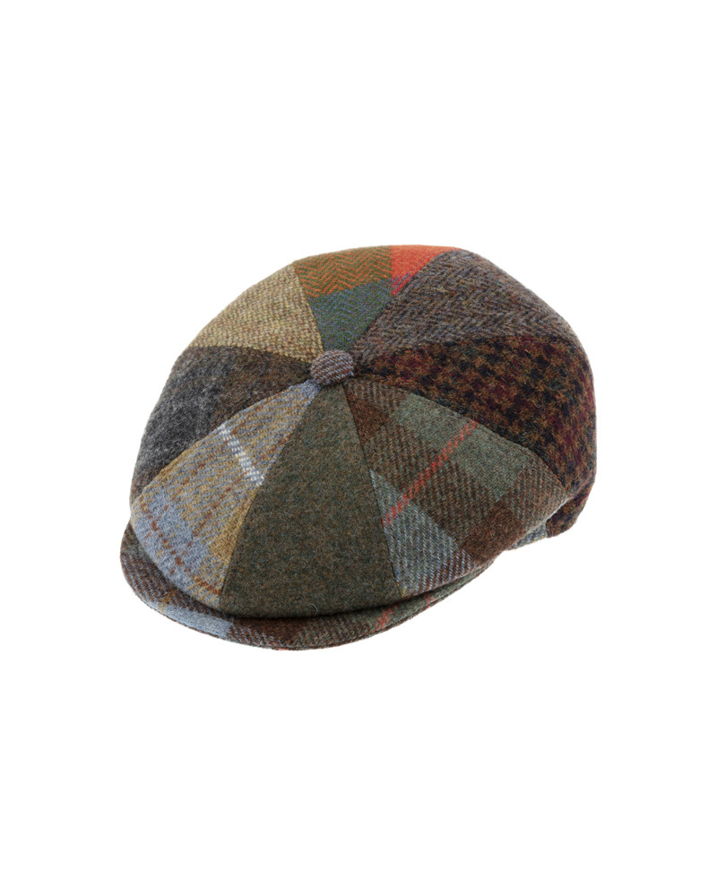 Casquette hiver 8 côtes Harristweed original vert olive - Chapo & Co