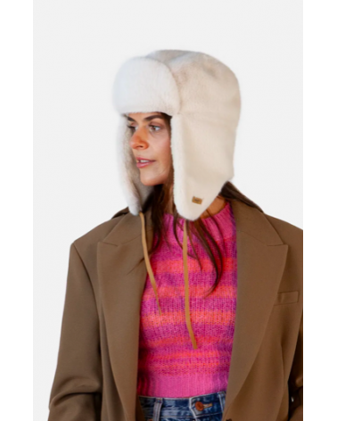 Chapka Barts Bomber femme crème – fausse fourrure douce lucerne