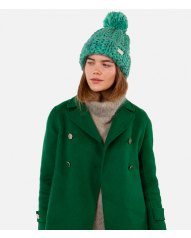 Bonnet femme Barts vert – Gros tricot fait main en fil recyclé