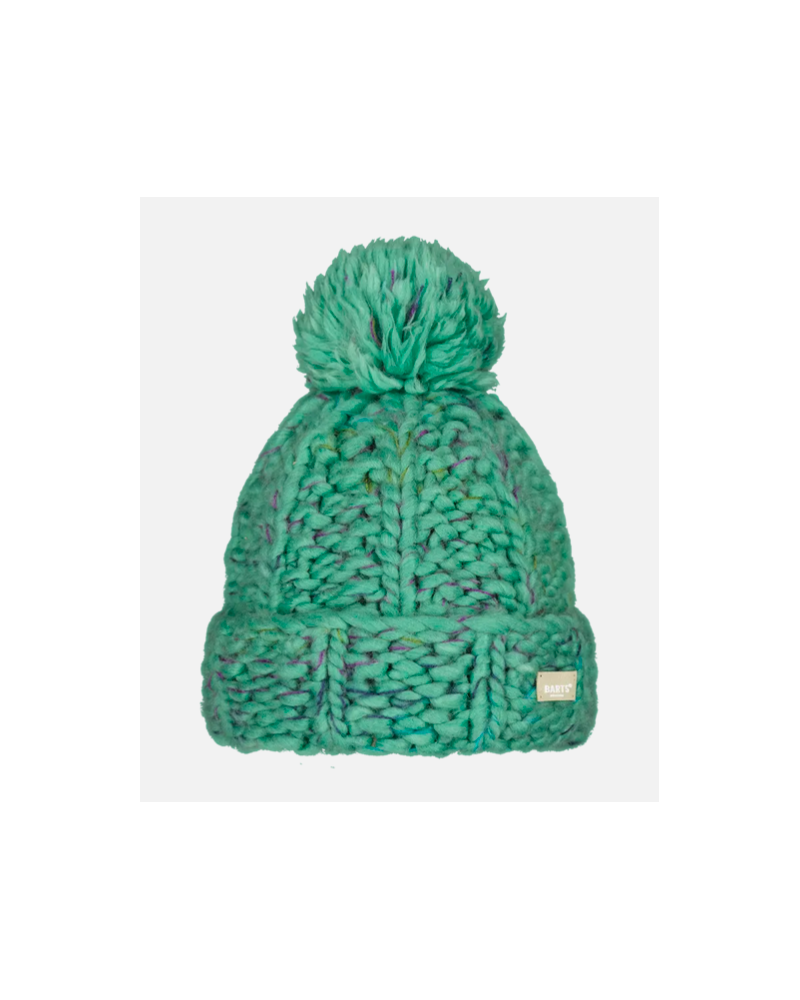 Bonnet femme Barts vert – Gros tricot fait main en fil recyclé