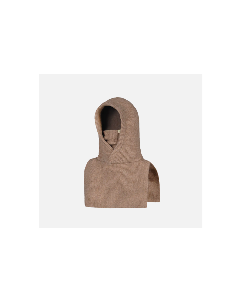 Capuche tricotée Barts coloris taupe – Chaude et douce en fibres recyclées