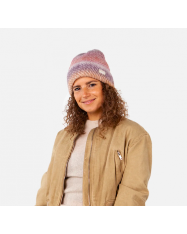 Bonnet femme Barts Turnup coloris framboise – Maille unique en fibres recyclées