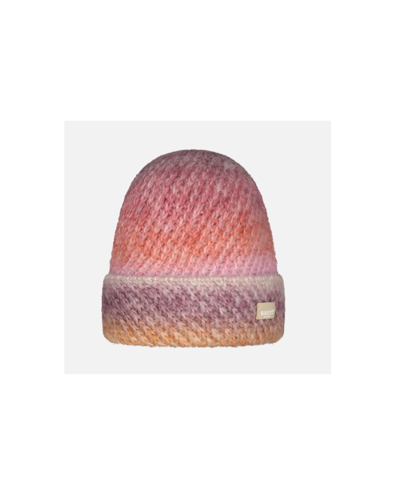 Bonnet femme Barts Turnup coloris framboise – Maille unique en fibres recyclées