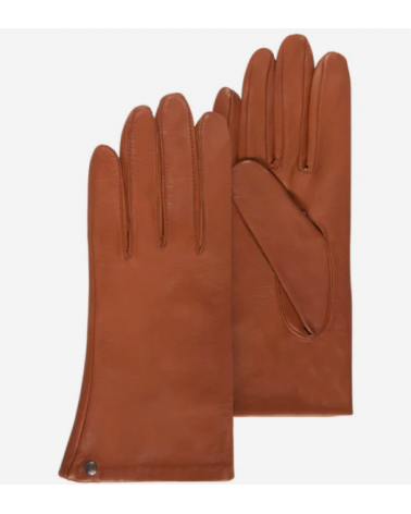 Gants en cuir d'agneau pleine fleur coloris cognac - Isotoner