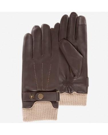 Gants en cuir d'agneau pleine fleur pour homme coloris marron - Isotoner