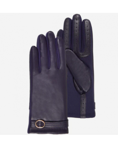 Gants femme en cuir de mouton pleine fleur SmarTouch coloris marine – Isotoner