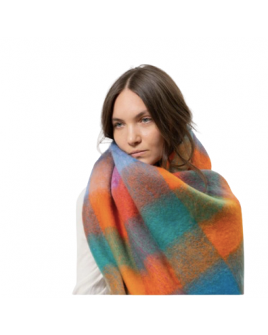 Écharpe plaid multicolore femme en polyester doux – Chapo & Co Écharpe plaid multicolore femme en polyester doux – Chapo & Co