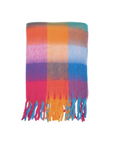 Écharpe plaid multicolore femme en polyester doux – Chapo & Co