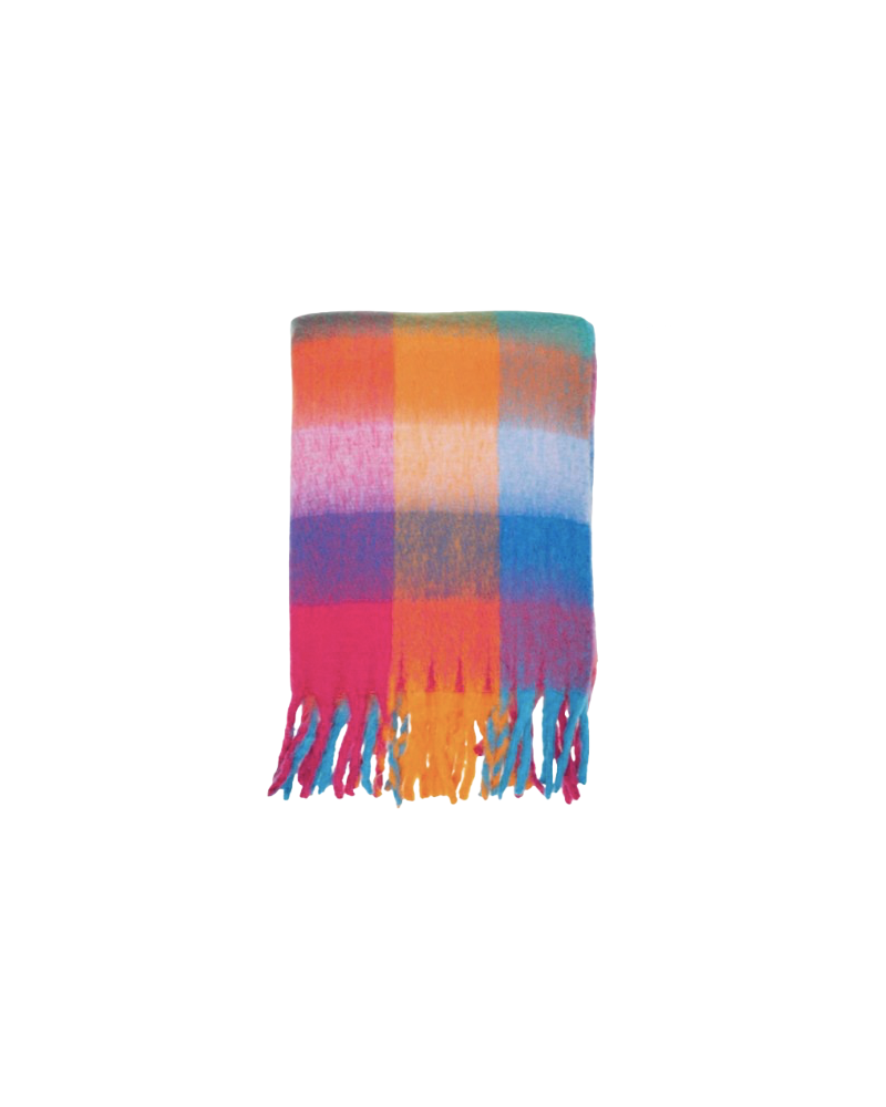 Écharpe plaid multicolore femme en polyester doux – Chapo & Co Écharpe plaid multicolore femme en polyester doux – Chapo & Co