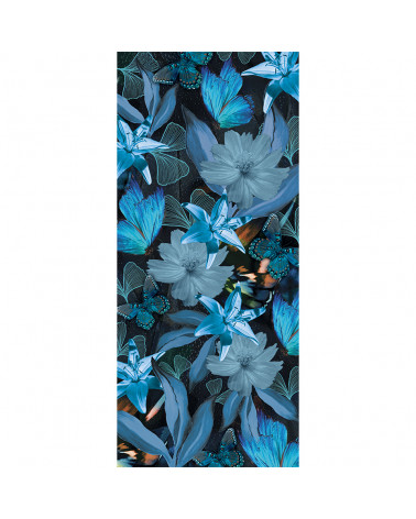 Echarpe en laine made in France modèle cosmos bleu - FST Brokante