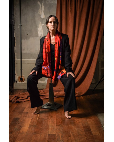 Echarpe en laine made in France modèle Maeldane - FST Brokante
