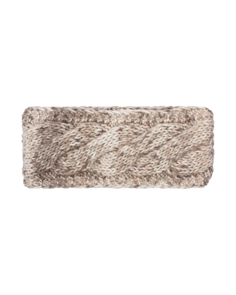 Bandeau large pour l'hiver en tricot torsadé coloris beige