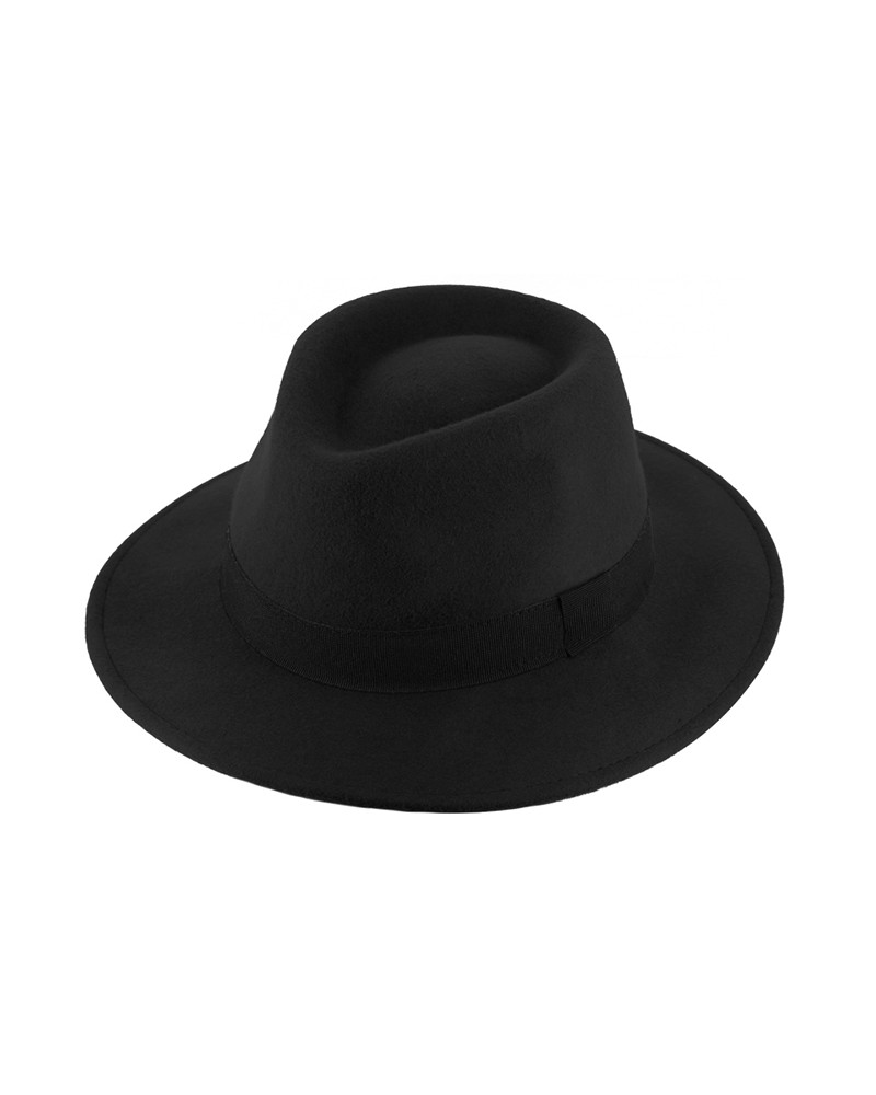 Chapeau forme Traveller en feutre de laine waterproof coloris Noir