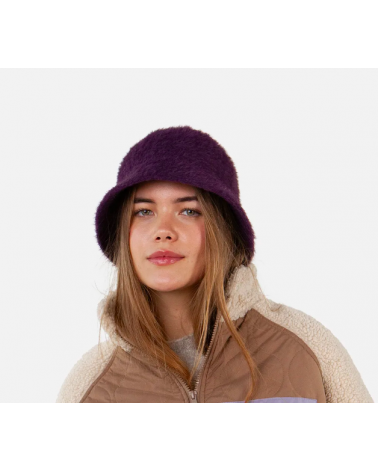 Chapeau forme bob en fausse fourrure coloris aubergine - Barts