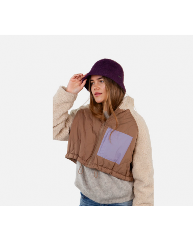 Chapeau forme bob en fausse fourrure coloris aubergine - Barts