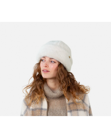 Toque en fourrure synthétique réglable modèle Cherrybush coloris crème - Chapo & co